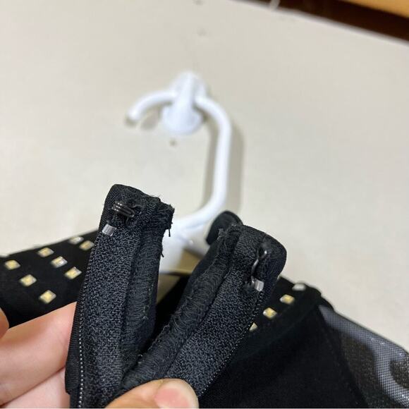 Vintage Tadashi Shoji Floor Length Mesh Rhinestone Dress Size Medium PETITE - Picture 13 of 15